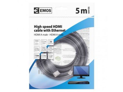 EMOS HDMI 2.0 high speed kabel ethernet A vidlice - A vidlice 5m SD0105