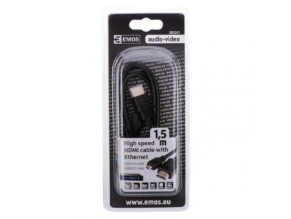 EMOS HDMI 2.0 high speed kabel ethernet A vidlice-D vidlice 1,5m SB1201