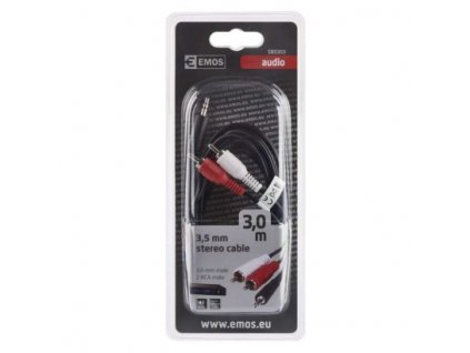 EMOS Kabel JACK 3,5mm stereo, vidlice - 2x CINCH vidlice 3m SB5303