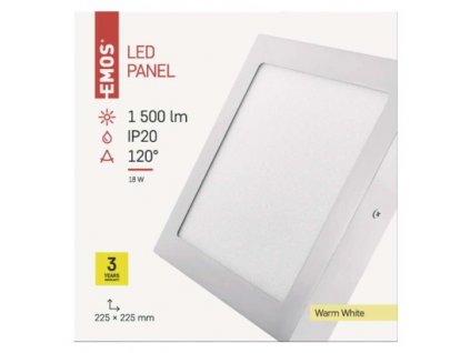 EMOS Lighting LED přisazené svítidlo PROFI, čtvercové, bílé, 18W teplá bílá ZM6141