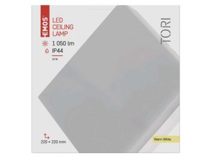 EMOS Lighting LED přisazené svítidlo TORI, čtvercové bílé 15W teplá b., IP44 ZM4103