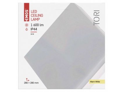 EMOS Lighting LED přisazené svítidlo, čtvercové bílé 24W teplá b., IP44 ZM4104