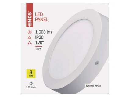 EMOS Lighting LED přisazené svítidlo PROFI, kruhové, bílé, 12,5W neutrální bílá ZM5132