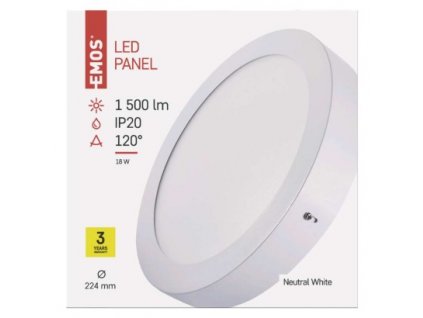 EMOS Lighting LED přisazené svítidlo PROFI, kruhové, bílé, 18W neutrální bílá ZM5142