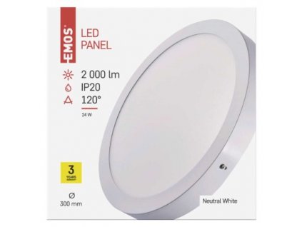 EMOS Lighting LED přisazené svítidlo PROFI, kruhové, bílé, 24W neutrální bílá ZM5152