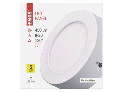 EMOS Lighting LED přisazené svítidlo PROFI, kruhové, bílé, 6W neutrální bílá ZM5122