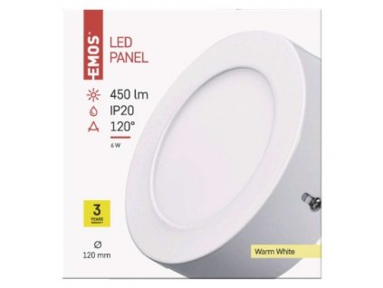 EMOS Lighting LED přisazené svítidlo PROFI, kruhové, bílé, 6W teplá bílá ZM5121