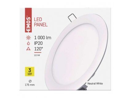 EMOS Lighting LED vestavné svítidlo PROFI, kruhové, bílé, 12,5W neutrální bílá ZD1132