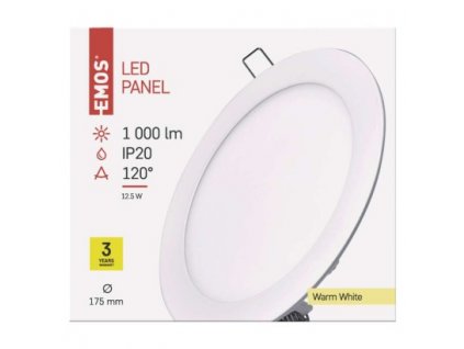 EMOS Lighting LED vestavné svítidlo PROFI, kruhové, bílé, 12,5W teplá bílá ZD1131