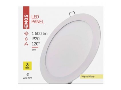 EMOS Lighting LED vestavné svítidlo PROFI, kruhové, bílé, 18W teplá bílá ZD1141