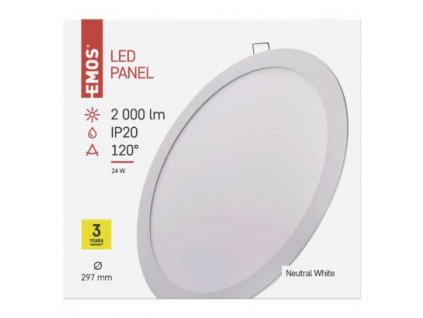 EMOS Lighting LED vestavné svítidlo PROFI, kruhové, bílé, 24W neutrální bílá ZD1152