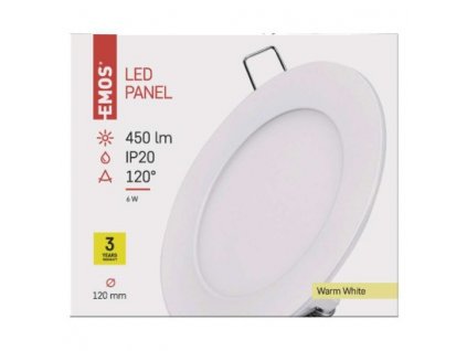 EMOS Lighting LED vestavné svítidlo PROFI, kruhové, bílé, 6W teplá bílá ZD1121