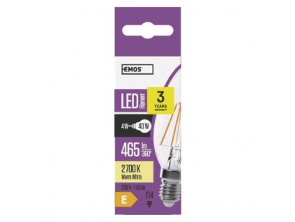 EMOS Lighting LED žárovka Filament Candle 4W E14 teplá bílá Z74210