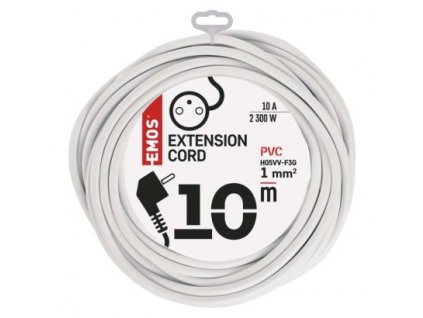 EMOS Prodlužovací kabel 10 m / 1 zásuvka / bílý / PVC / 1 mm2 P0110
