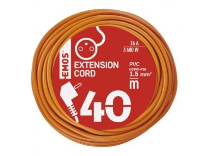 EMOS Prodlužovací kabel – spojka, 40m, oranžový P01140
