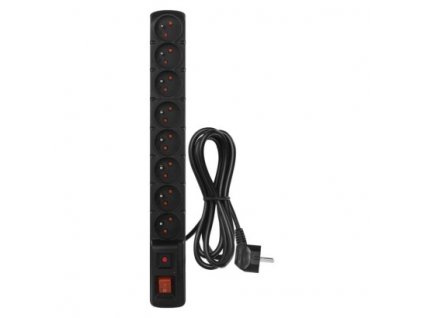 EMOS Přepěťová ochrana – 8 zásuvek, 1,5m, černá P53899