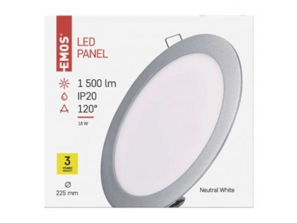 EMOS Lighting LED vestavné svítidlo PROFI, kruhové, bílé, 18W neutrální bílá ZD1242