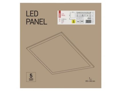 EMOS Lighting LED panel PROXO 60×60, čtvercový vestavný bílý, 40W neutr. b. UGR ZR1422