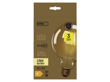 EMOS Lighting LED žárovka Vintage G125 4W E27 teplá bílá+ Z74303