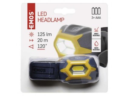 EMOS COB LED čelovka P3532, 125 lm, 20m, 3× AAA