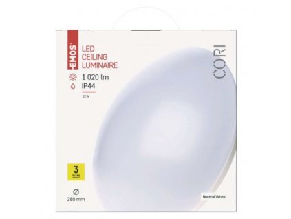 EMOS Lighting LED přisazené svítidlo CORI, kruhové bílé 12W neutr.b., IP44 ZM3401