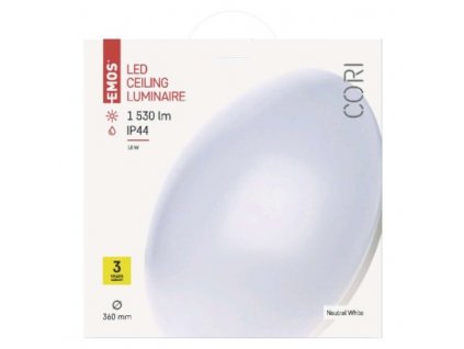 EMOS Lighting LED přisazené svítidlo CORI, kruhové bílé 18W neutr.b., IP44 ZM3402