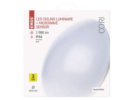EMOS Lighting LED přisazené svítidlo CORI s pohyb. čidl., kr. 22W n.b., IP44 ZM3413