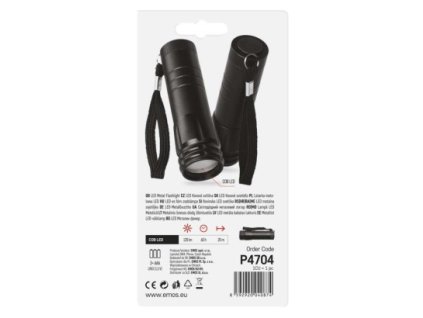 EMOS COB LED ruční kovová svítilna P4704, 100 lm, 3× AAA P4704