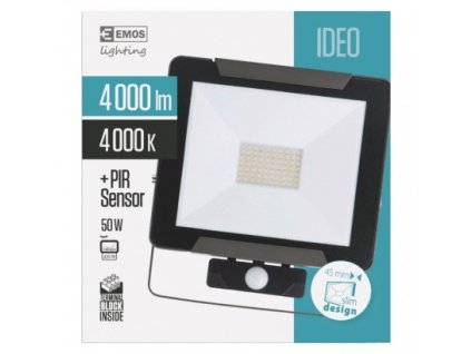 EMOS Lighting LED reflektor IDEO s pohybovým čidlem, 50W neutrální bílá ZS2741