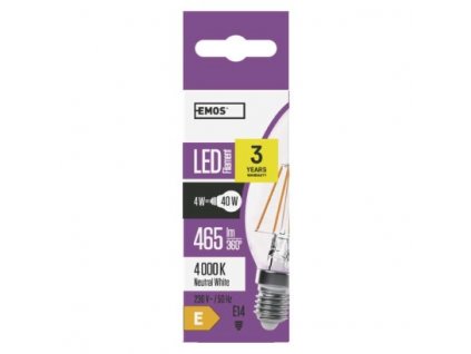 EMOS Lighting LED žárovka Filament Candle 4W E14 neutrální bílá Z74214