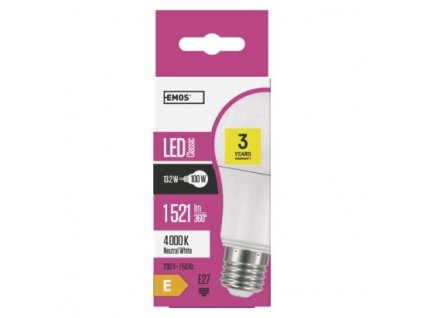 EMOS Lighting LED žárovka Classic A60 13,2W E27 neutrální bílá ZQ5161