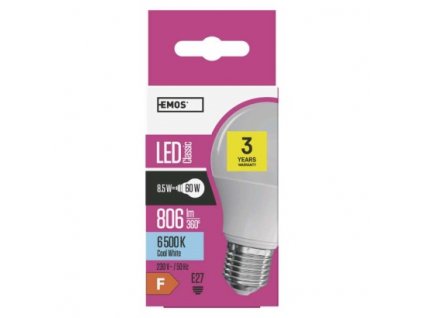 EMOS Lighting LED žárovka Classic A60 8,5W E27 studená bílá ZQ5142