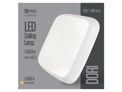 EMOS Lighting LED přisazené svítidlo Dori, čtvercové bílé 18W tepl.b.,IP54 ZM4113