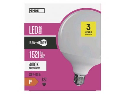 Emos LED žárovka Classic Globe 18W E27 Neutrální bílá