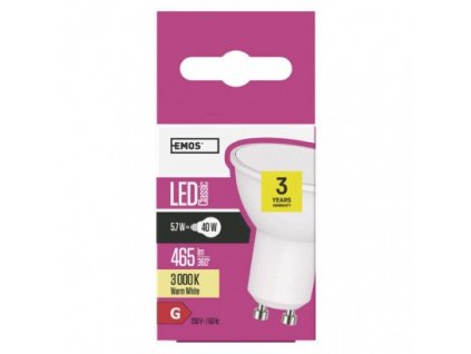 EMOS Lighting LED žárovka Classic MR16 5,7W GU10 teplá bílá ZQ8350