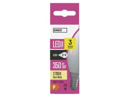 EMOS Lighting LED žárovka Classic Candle 4,1W E14 teplá bílá ZQ3210