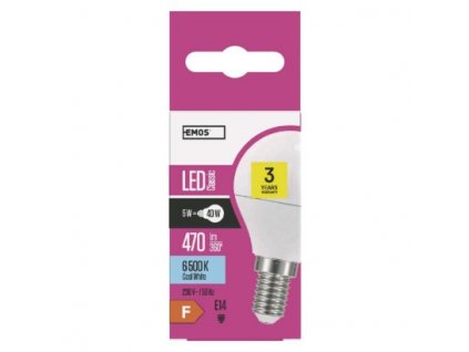 EMOS Lighting LED žárovka Classic Mini Globe 5W E14 studená bílá ZQ1222