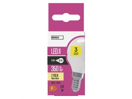 EMOS Lighting LED žárovka Classic Mini Globe 4,1W E14 teplá bílá ZQ1210