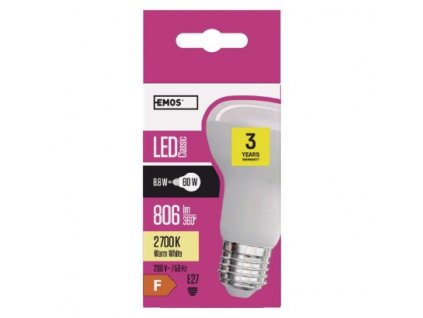 EMOS Lighting LED žárovka Classic R63 8,8W E27 teplá bílá ZQ7140