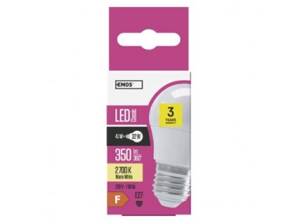 EMOS Lighting LED žárovka Classic Mini Globe 4,1W E27 teplá bílá ZQ1110