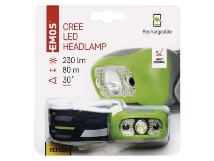 EMOS CREE LED nabíjecí čelovka P3534, 230 lm, Li-Pol 1200 mAh P3534
