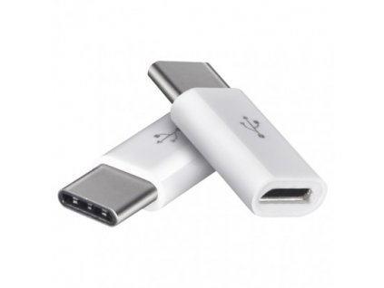 EMOS Adaptér micro USB-B 2.0 / USB-C 2.0, bílý, 2 ks SM7023