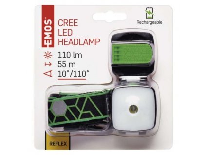 EMOS CREE + SMD LED nab. čelovka P3535, 110 lm, 55m, Li-Pol 850 mAh P3535