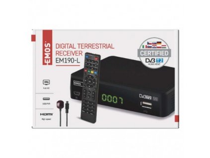 Set-top box EMOS EM190-L HD HEVC H265 (DVB-T2)