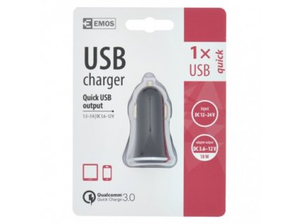 EMOS Univerzální USB adaptér do auta 3A (18W) max. V0215