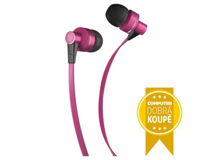 Sencor sluchátka špunty s mikrofonem pink met