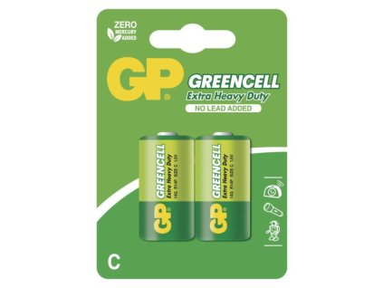 Zinkochloridová baterie GP Greencell R14 (C), blis