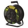 EMOS Venkovní prodlužovací kabel na bubnu 50 m / 4 zásuvky / černý / guma / 230 V / 1,5 mm2 P084501