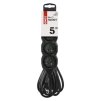 EMOS Prodlužovací kabel 5 m / 4 zásuvky / černý / PVC / 1 mm2 PC0415