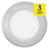 EMOS Lighting LED přisazené svítidlo PROFI, kruhové, stříbrné, 6W neutrální bílá ZM5222